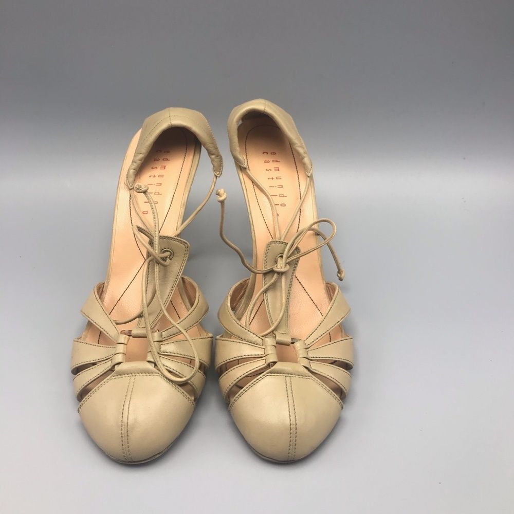 Edmundo Castillo Leather Sandals Shoes 10 - Picture 2 of 5